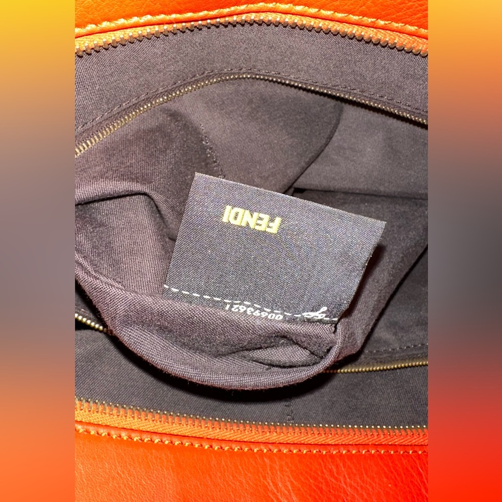 Fendi Women's Striped Tote Bag - orange and Brown - Picture 15 of 16